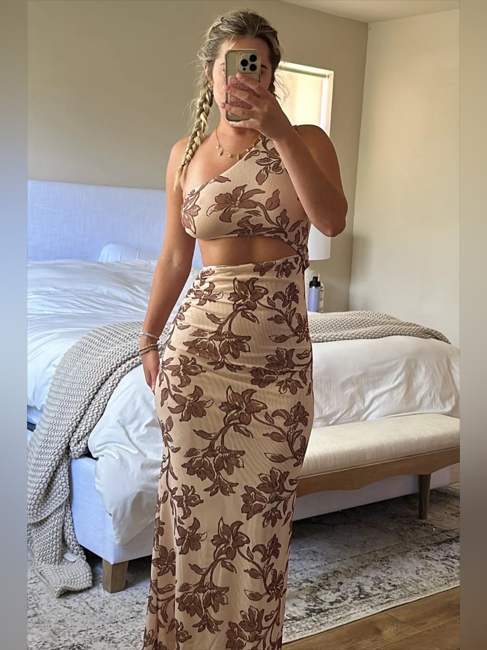 NWOT Peppermayo Shadows In The Sun Mesh Maxi Dress Hazel Bloom US 18 Summer Vaca